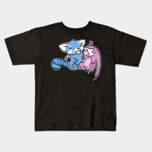 Blue Red Panda and Pink Sloth are Best Friends Kids T-Shirt